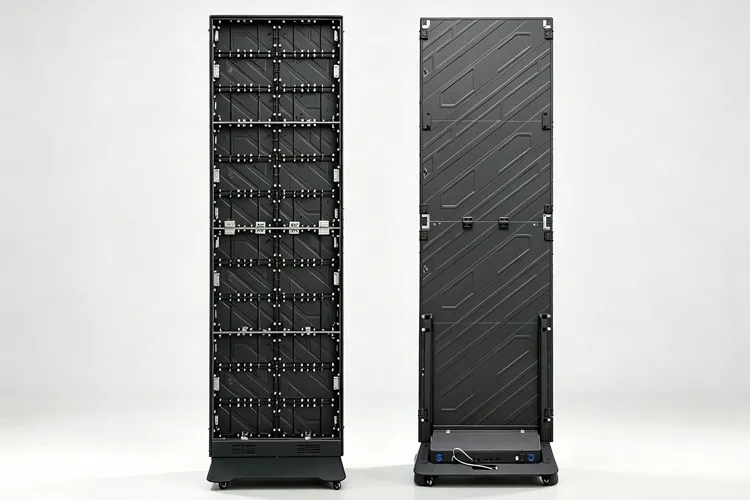 Front and rear view of the empty LED Poster cabinet.webp